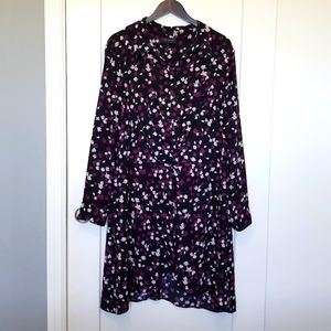 Lane Bryant Black Floral Blouse Tunic size 22